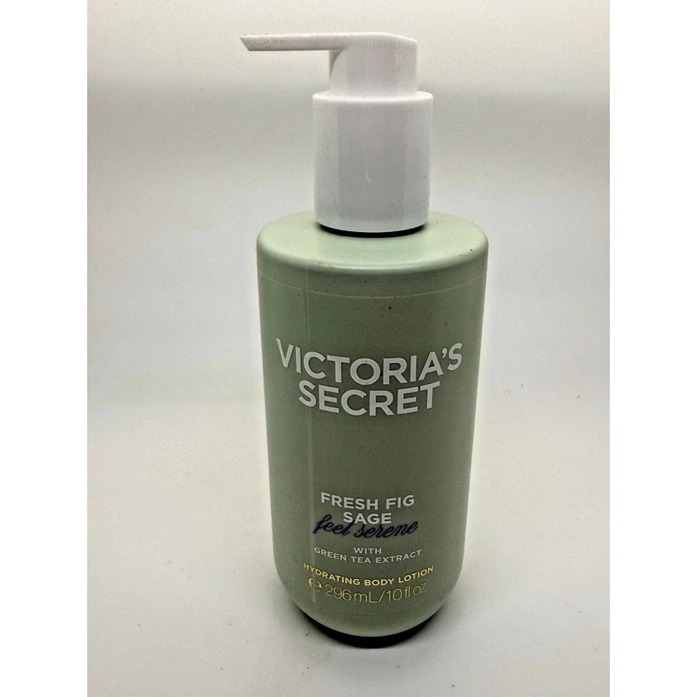 Victoria’s Secret Fresh Fig Sage Green Tea Body Oil 4.3 oz & Lotion 10oz Set New